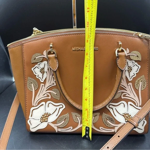 Michael Kors Brown Floral Handbag - Picture 7 of 10